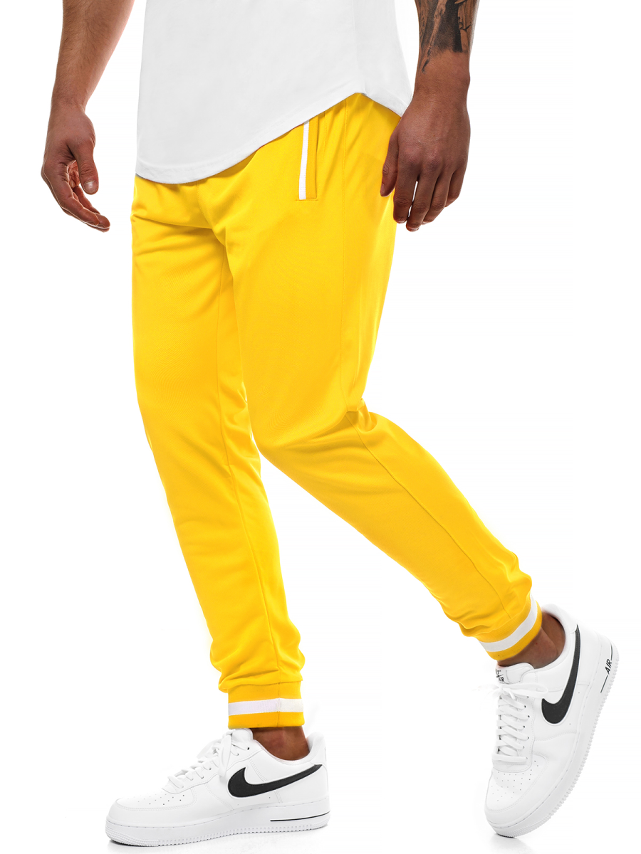 pantalon chandal amarillo hombre