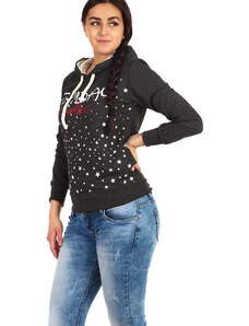 Glara Women's cotton sweatshirt stars and hood