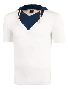 Glara Men's two-color t-shirt hood and short sleeves