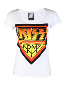 Camiseta metalica De las mujeres Kiss - AFLIGIDO EJÉRCITO BLANCO - AMPLIFIED - AV601KAD