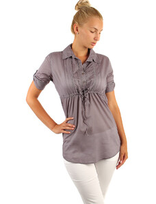 Glara Ladies cotton blouse with short sleeves
