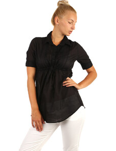 Glara Ladies cotton blouse with short sleeves