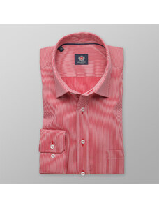 Willsoor Camisa Slim Fit London (Altura 176-182) Color Rojo Con Patrón De Rayas Para Hombre 8368
