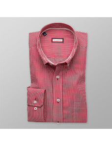 Willsoor Camisa Slim Fit (Altura 176-182) Color Rojo Con Patrón De Rayas Para Hombre 8388