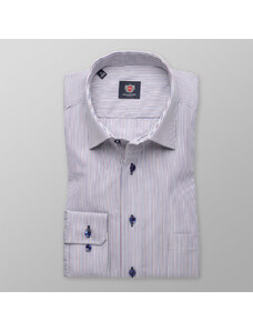 Willsoor Hombres Ajustado camisa Londres (altura 176-182) 8396 en blanco colorear con ajustando cuidado facil