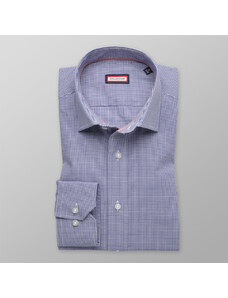 Willsoor Camisa Slim Fit (Altura 176-182) Color Azul Con Patrón De Cuadros Para Hombre 8426