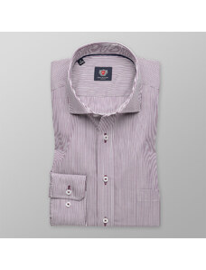 Willsoor Camisa Slim Fit London (Altura 176-182) Color Burdeos Con Patrón De Rayas Para Hombre 8594