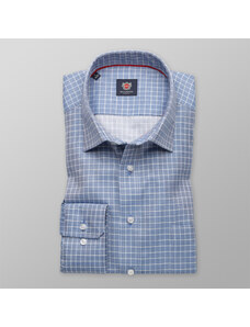 Willsoor Camisa Slim Fit London (Altura 176-182) Color Azul Con Patrón De Cuadros Para Hombre 8680