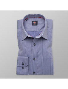 Willsoor Camisa Slim Fit London (Altura 176-182| 188-194) Color Azul y Blanco Con Patrón De Rayas Para Hombre 8768