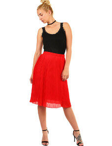 Glara Women's pleated folded midi skirt elastic at the waist