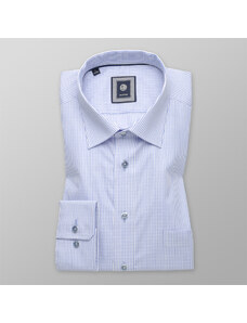 Willsoor Camisa Slim Fit (Altura 176-182) Color Blanco Con Patrón De Rayas Color Celeste Para Hombre 9597