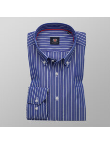 Willsoor Camisa London (Altura 176-182) Color Azul Oscuro Con Patrón De Rayas Para Hombre 10130