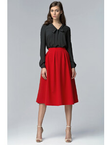 Glara Women's folded midi skirt with pockets