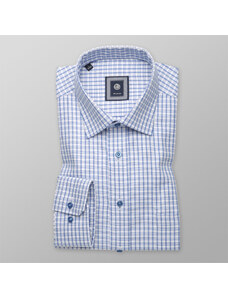 Willsoor Camisa Slim Fit (Altura 176-182) Color Azul Con Patrón De Cuadros Para Hombre 10292