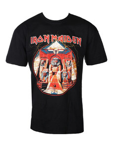 Camiseta metalica de los hombres Iron Maiden - Esclavo de poder Relámpago Circulo - ROCK OFF - IMTEE70MB