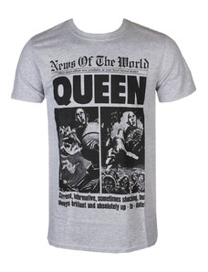 Camiseta para hombre Queen - Noticias del mundo 40th Parte delantera Página - ROCK OFF - QUTS25MG