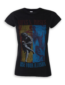 Camiseta metalica De las mujeres Guns N' Roses - Usa tu Illusion - ROCK OFF - GNRTS51LB