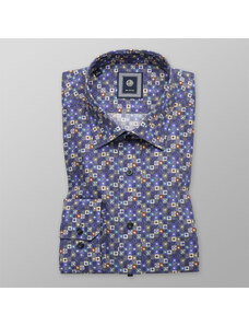 Willsoor Camisa Slim Fit con estampado geométrico de colores (altura 176-182) 10464