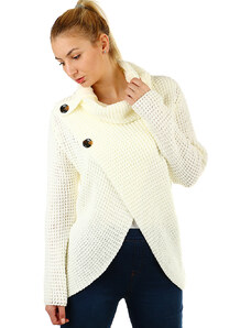 Glara Asymmetric knitted women's turtleneck