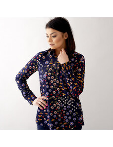 Willsoor Camisa para mujer con colorido estampado floral 10631