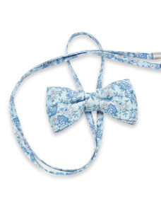 Willsoor Pajarita Azul con Estampado Floral Para Mujer 10601