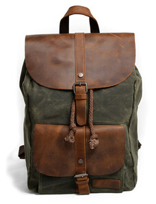 Glara Vintage backpack waterproof canvas and leather