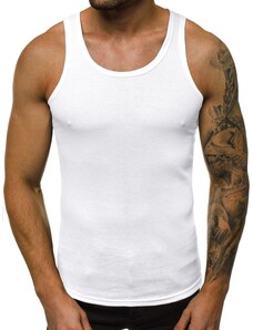 Camiseta sin mangas de hombre blanca OZONEE JS/NB002