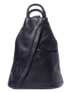 Glara Women's city backpack made of genuine leather 2 in 1