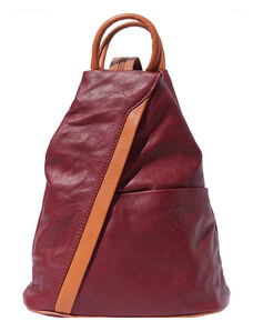 Glara Women's city backpack made of genuine leather 2 in 1