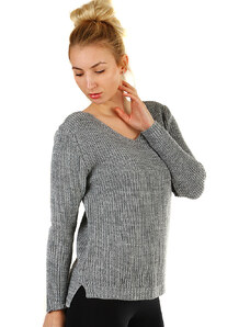 Glara Knitted women's sweater with cuts on the back