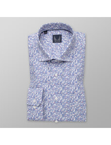 Willsoor Shirti clásico de hombre con estampado floral azul claro 11209