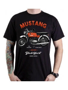 Camiseta calle de los hombres - MUSTANGO - BLACK HEART - 001-0021-BLK