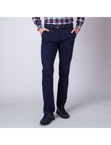 Willsoor Pantalones chinos para hombre en azul oscuro con adornos en los bolsillos 11266