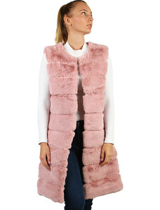 Glara Long quilted fur vest