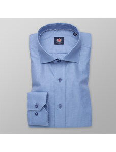 Willsoor Camisa Slim Fit de hombre en color azul con patrón fino 11380