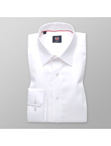 Willsoor Camisa Slim Fit de hombre en blanco con patrón liso 11391
