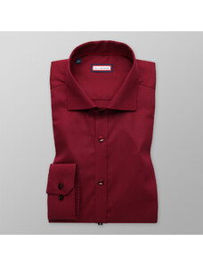 Willsoor Camisa Extra Slim Fit para hombres en color clarete con patrón liso 11392