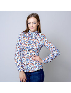 Willsoor Camisa de mujer con colorido patrón floral 10383