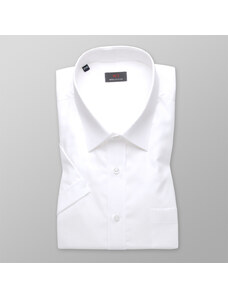 Willsoor Camisa de hombre con manga corta en blanco color WR Clásico (altura 176-182) 5113