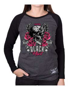 Camiseta street para mujer - DEVIL ROSE - BLACK HEART - 010-0117-GRY