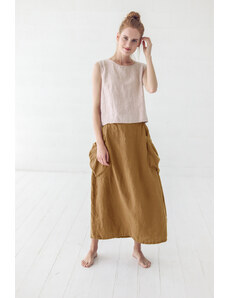Glara Linen maxi skirt with large pockets excellent quality