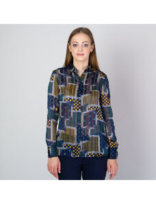 Willsoor Camisa para mujer con estampado geométrico 11810