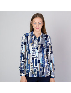 Willsoor Camisa para mujeres con un colorido estampado geométrico 11813