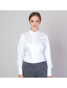 Willsoor Camisa para mujeres en blanco con botones de estilo 11700