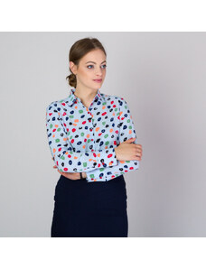 Willsoor Camisa para mujer grande con colorido estampado geométrico 11714