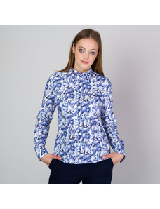 Willsoor Camisa para mujer con estampado de mariposas azules 11753