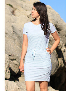 Glara Women's cotton short striped dress