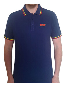 Camiseta para hombre AC / DC - Logotipo clásico - Polo Azul Marino - ROCK OFF - ACDCPS01MN