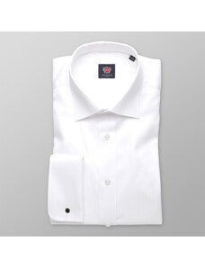 Willsoor Camisa London Slim Fit (Altura 188-194) Color Blanco Con Banda Para Hombre 7492