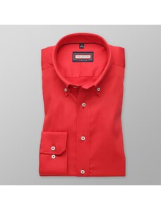 Willsoor Hombres Ajustado camisa (todas altura) 7800 en color rojo con ajuste fácil cuidado